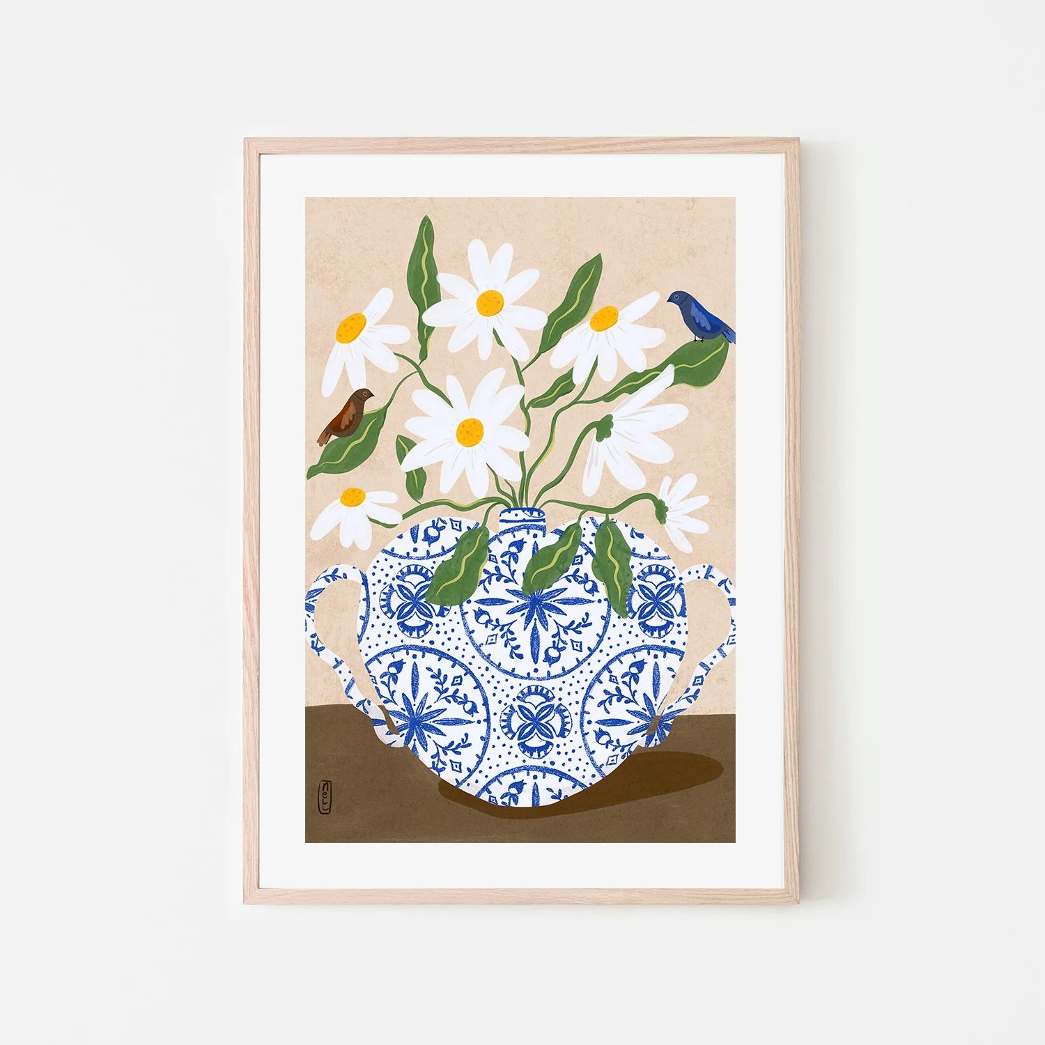 Flowers And Birds in a Damask Vase - Image 6