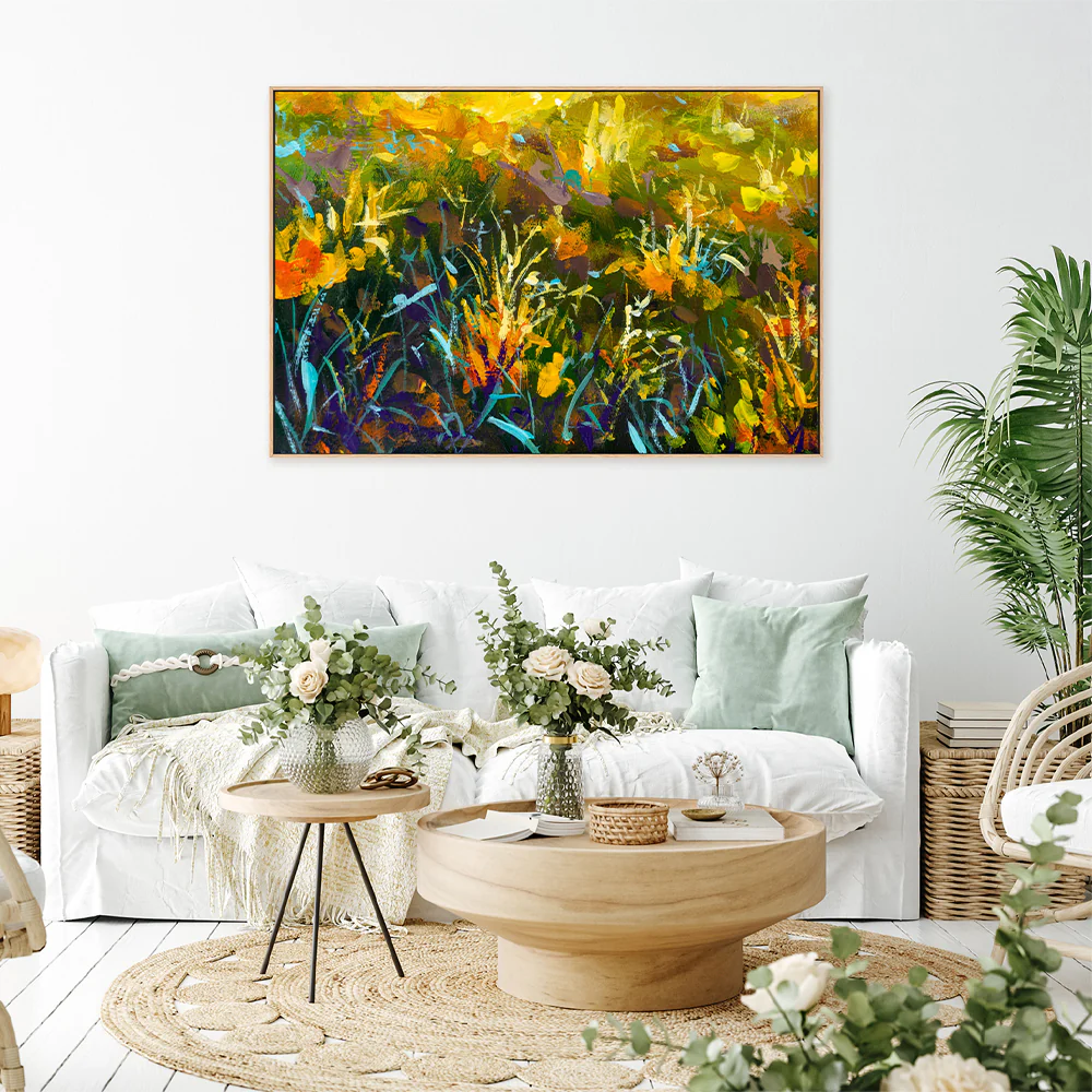 Flowers In A Sea of Green, Style A, Hand-Painted Canvas - Image 6