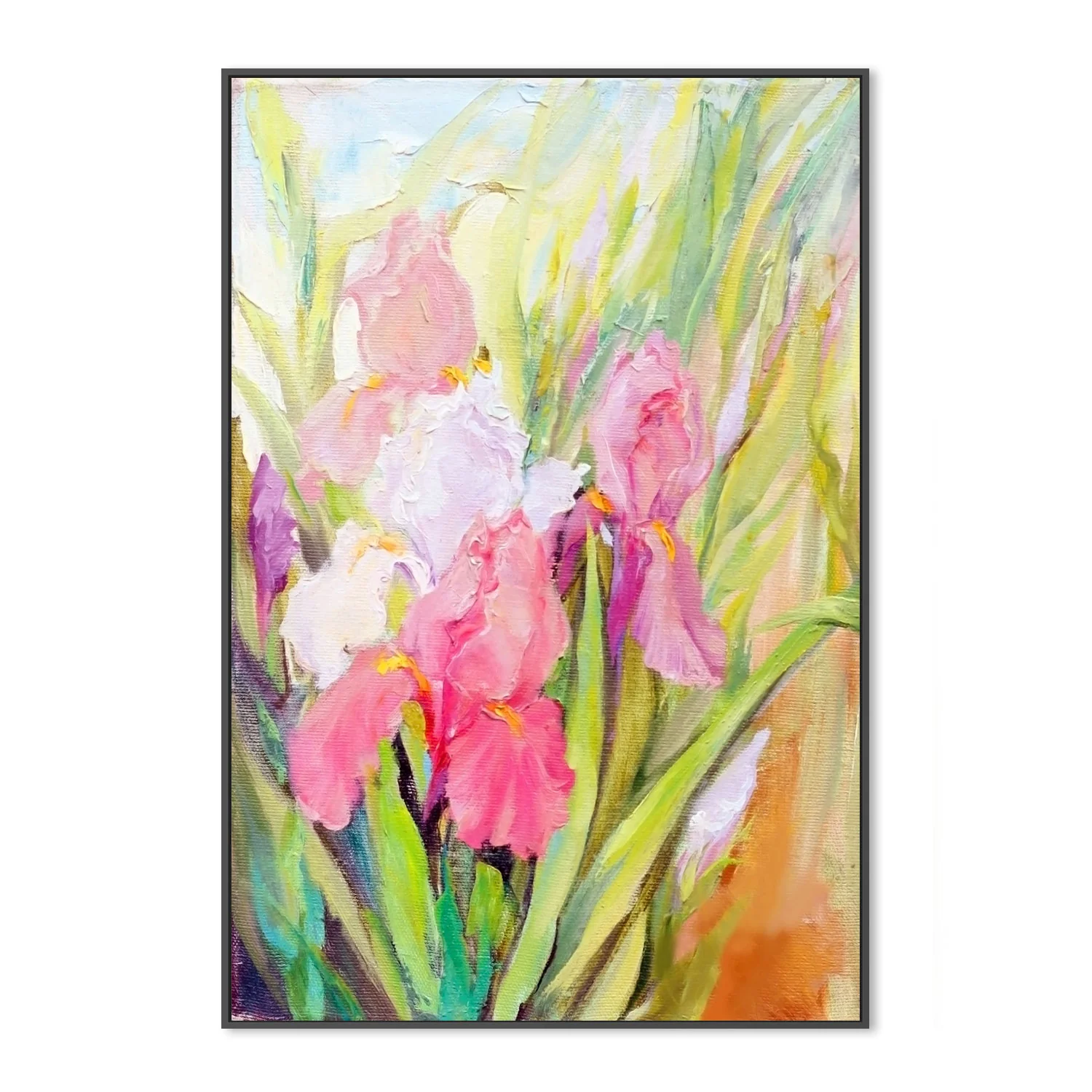 Flowers In The Tall Grass , Hand-Painted Canvas - Image 3