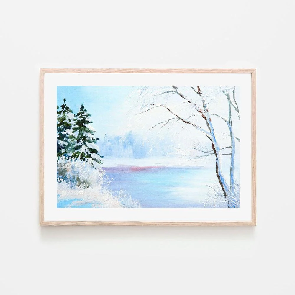 Forzen Lake , Hand-painted Canvas - Image 6