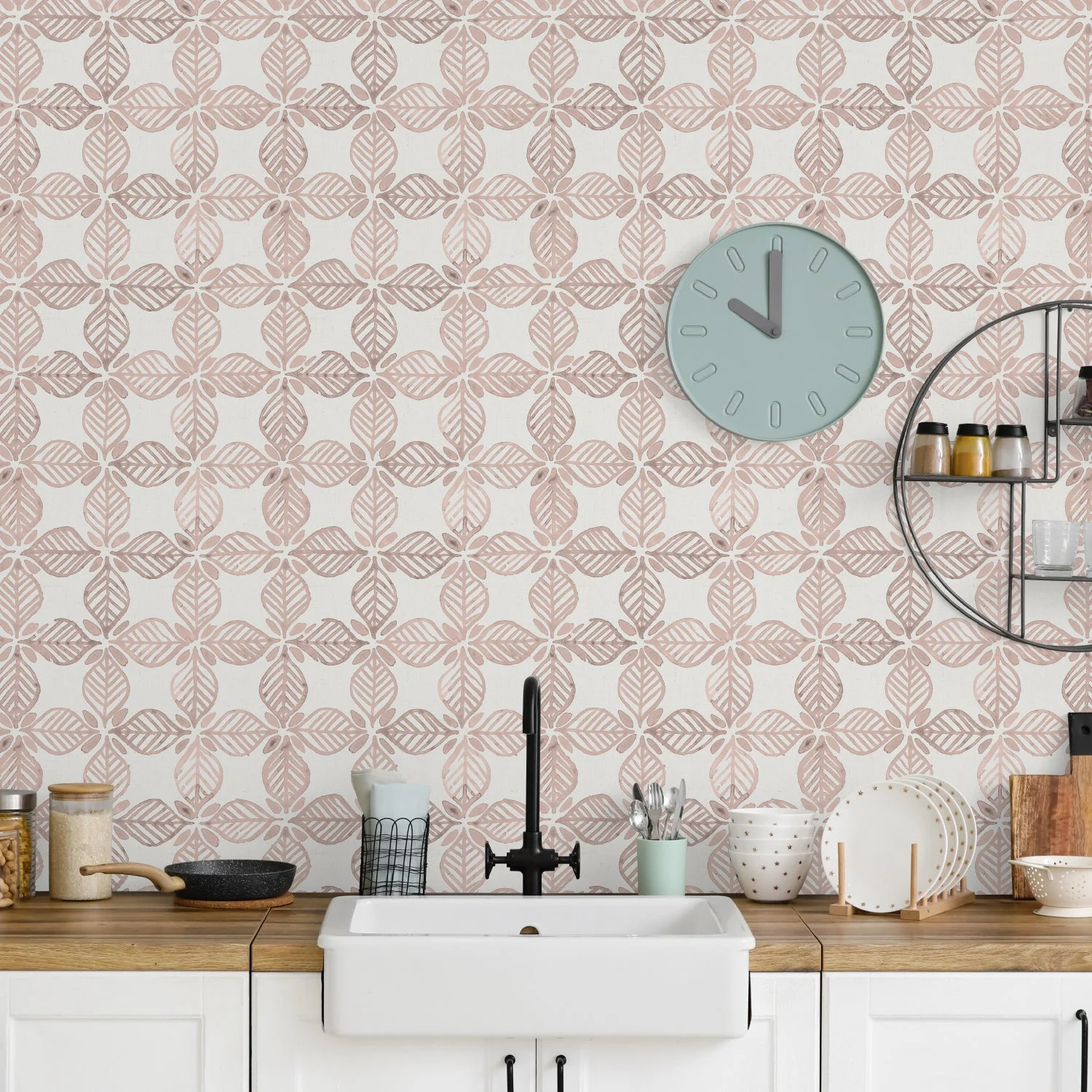 Fresh Farmhouse Pattern Pink, Wallpaper - Image 2