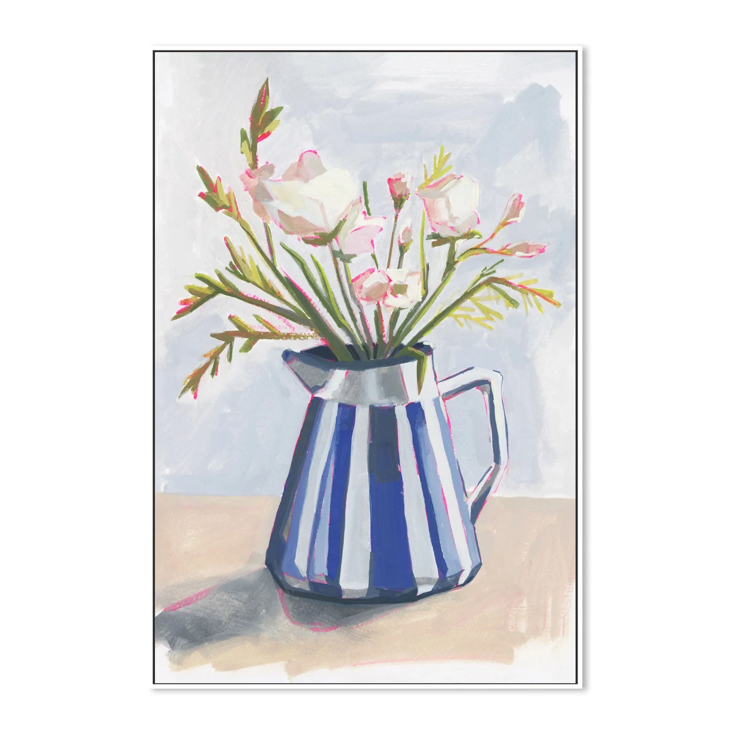 Fresh Flowers In A Striped Vase, Style A - Image 5