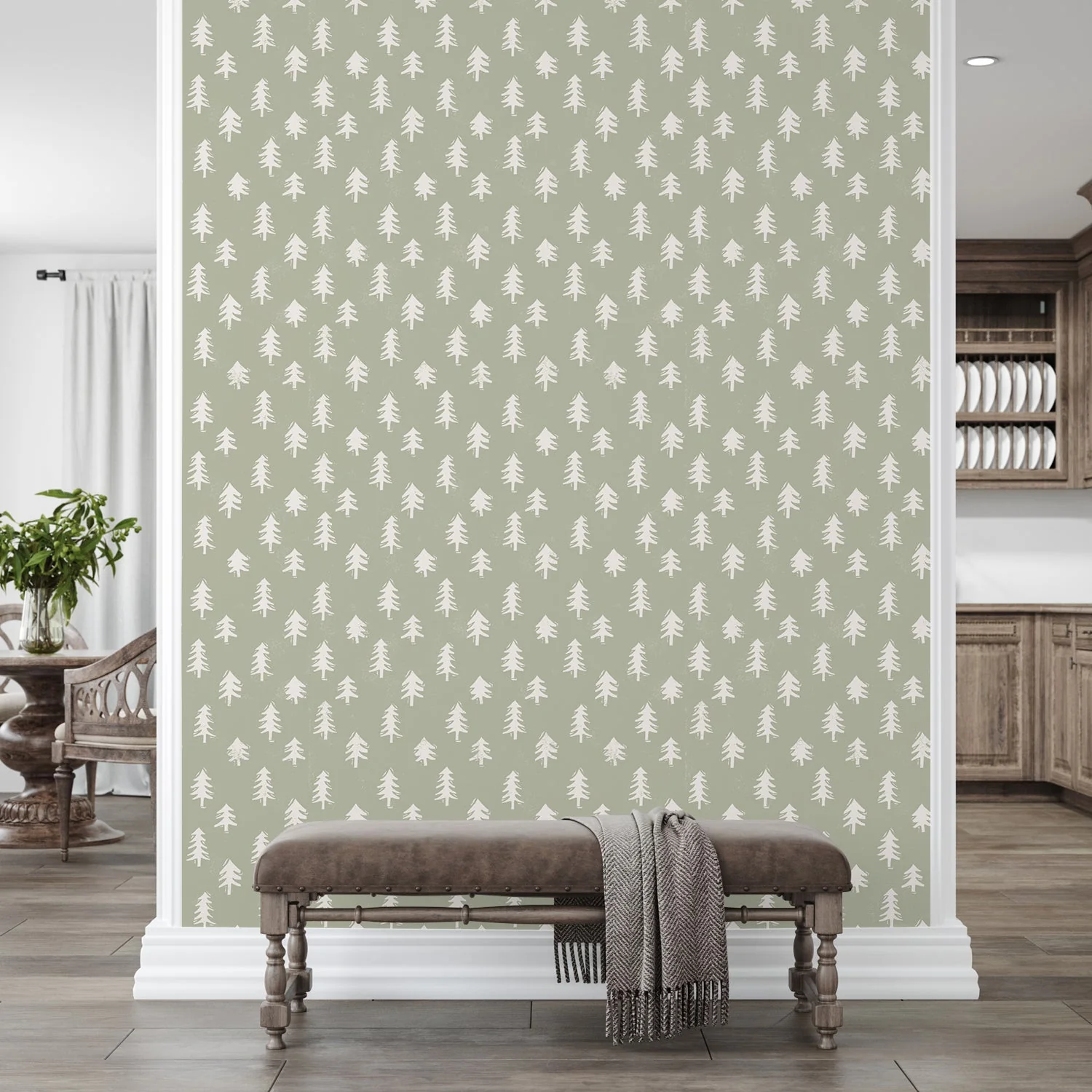Frosty Forest Pattern, Style B, Wallpaper - Image 2