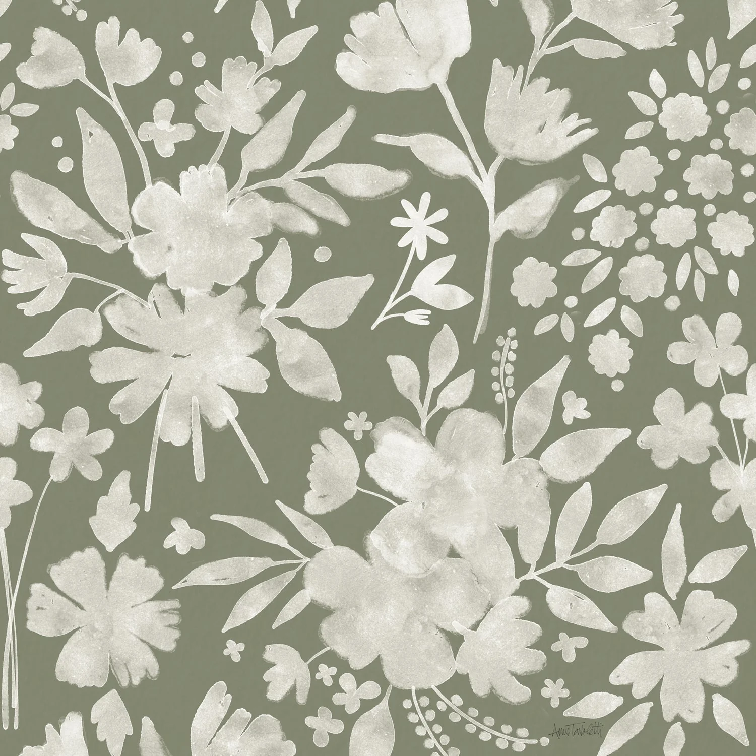 Full Bloom Pattern, Style D, Wallpaper