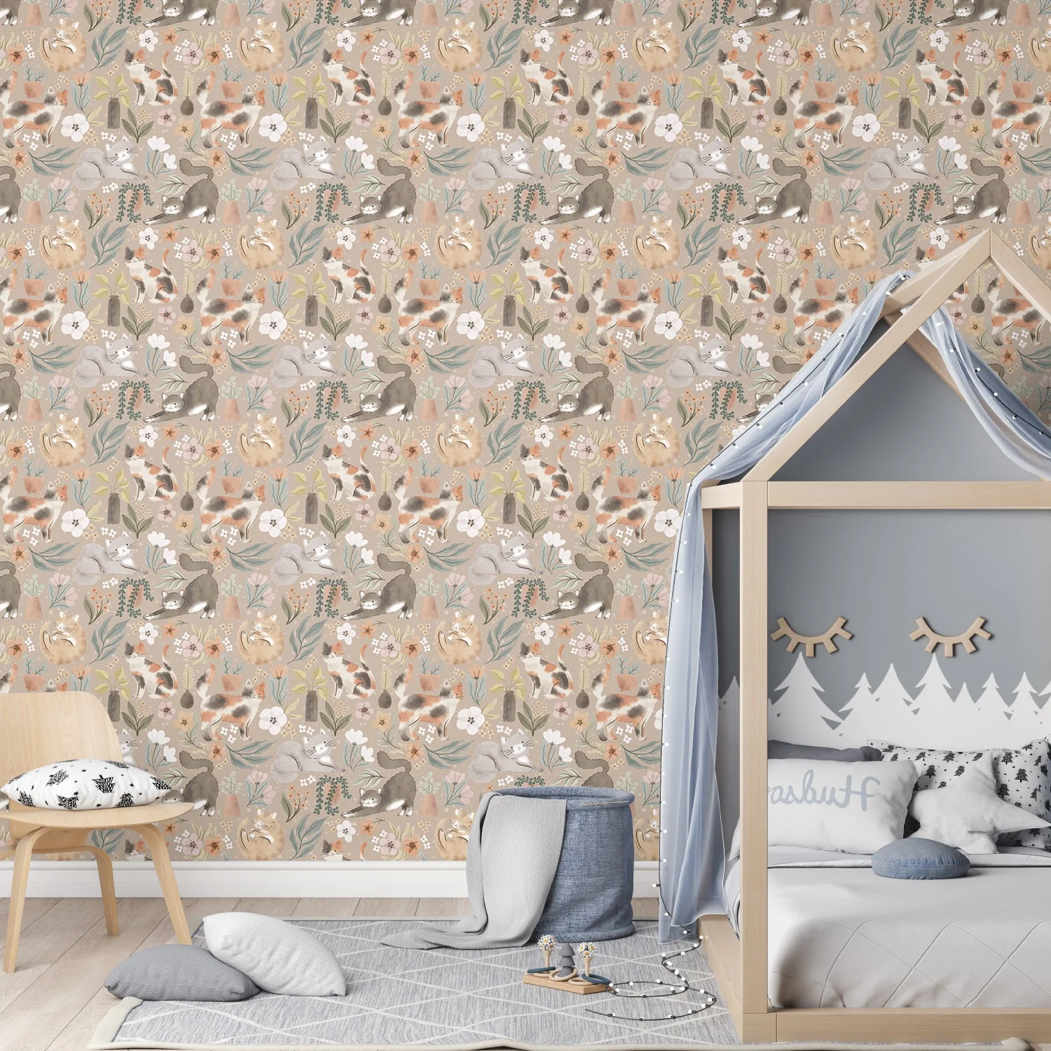 Garden Friends Pattern I, Style C, Wallpaper - Image 2