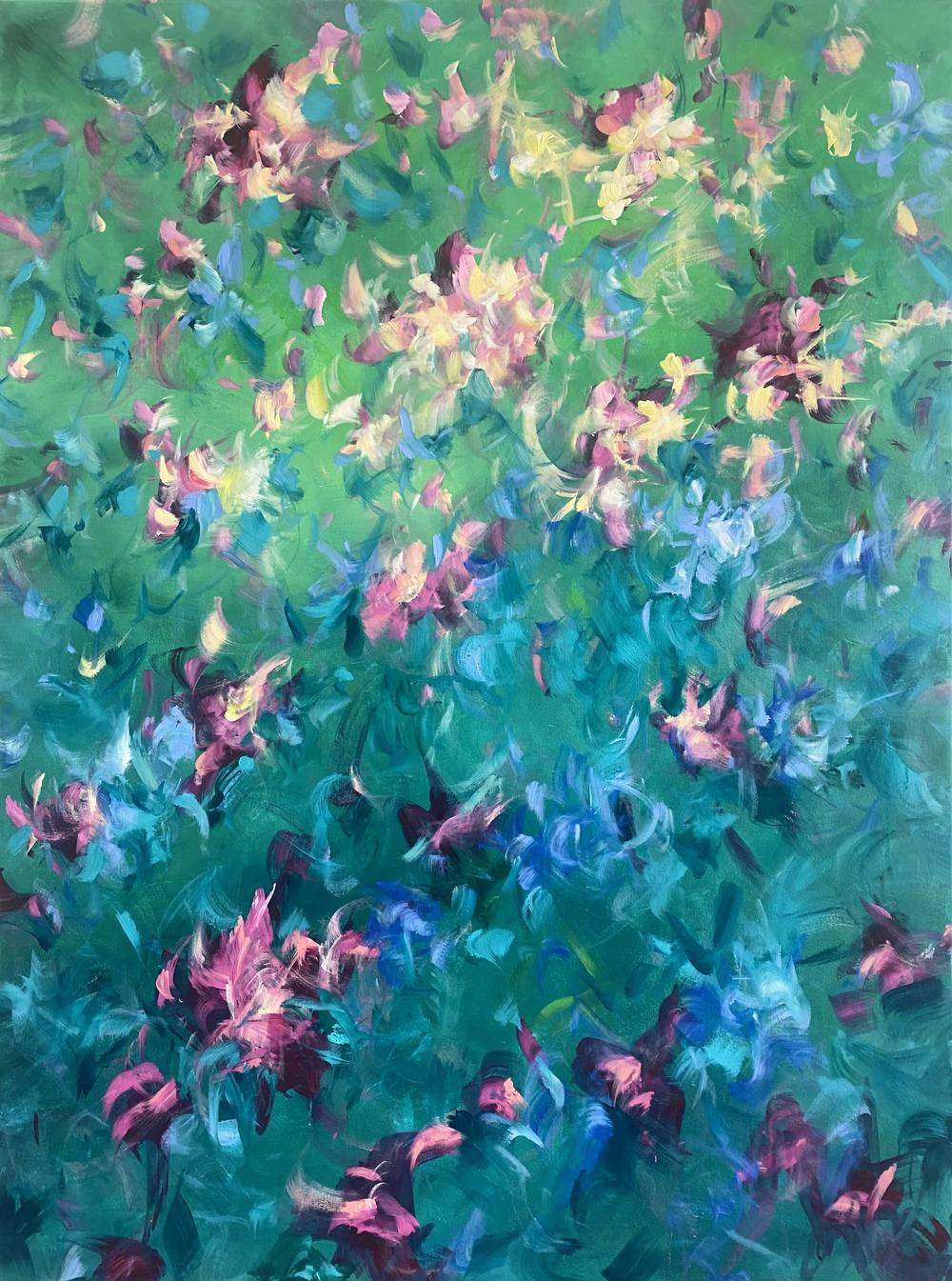 These blooms they dance with you, Original Hand-Painted Canvas By Katherine Spiller - Image 5