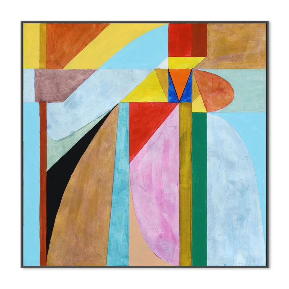 Geometric Concentration, Hand-Painted Canvas - Image 3