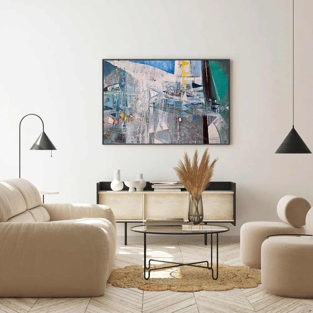 Geometric Eccentricity, Style A, Hand-Painted Canvas - Image 7