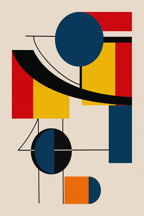 Geometric Shapes In Bold Primary Colors