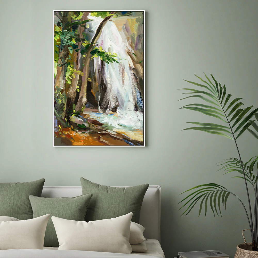 Glistening Waterfall , Hand-painted Canvas - Image 2