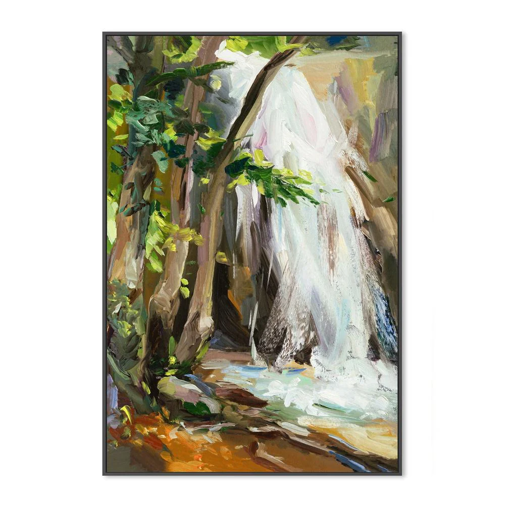 Glistening Waterfall , Hand-painted Canvas - Image 3
