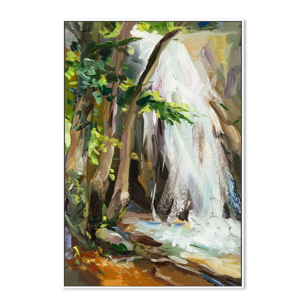 Glistening Waterfall , Hand-painted Canvas - Image 5