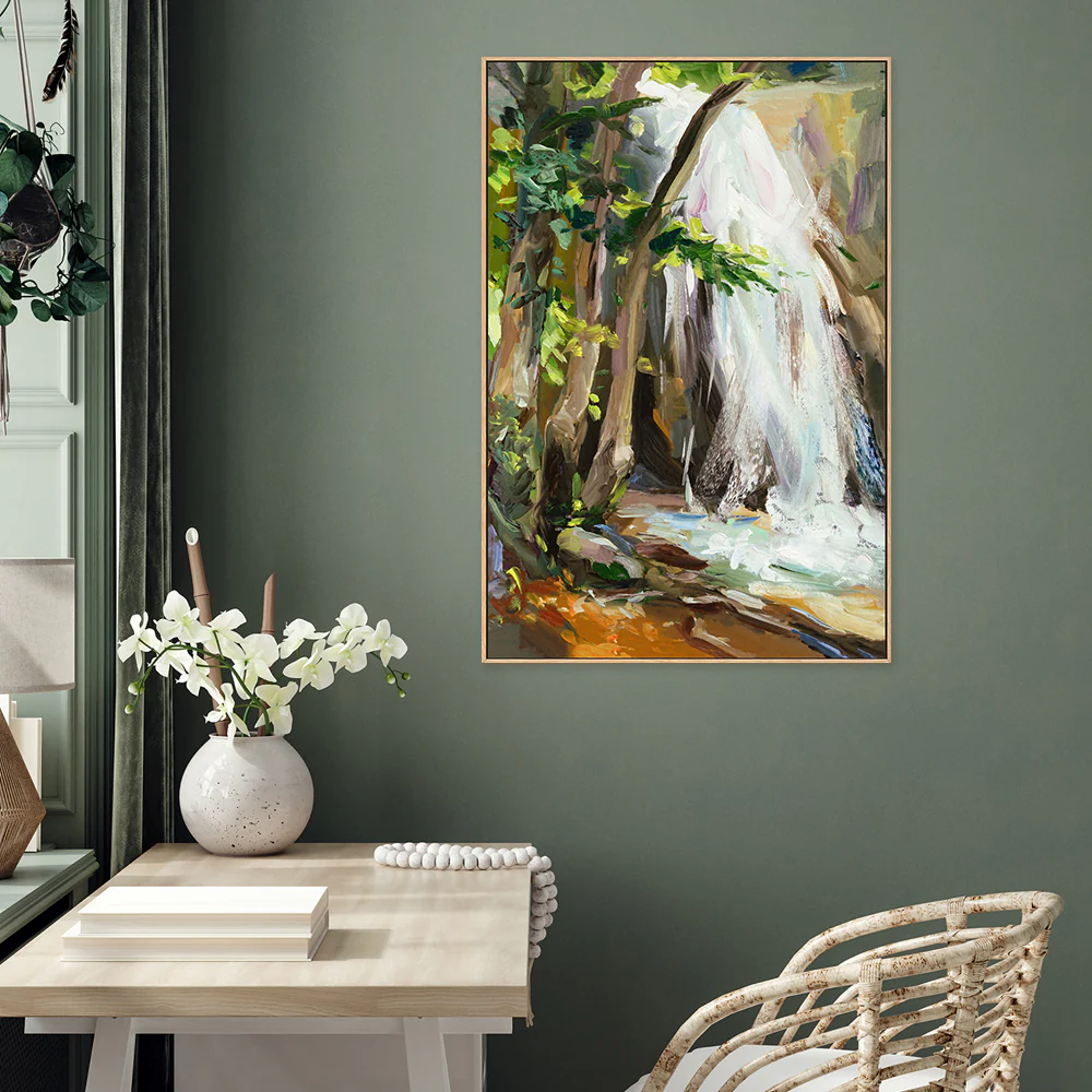 Glistening Waterfall , Hand-painted Canvas - Image 7