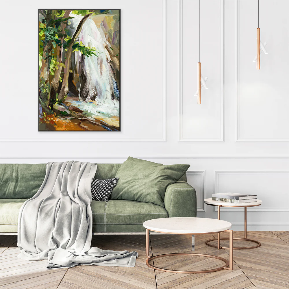 Glistening Waterfall , Hand-painted Canvas - Image 8