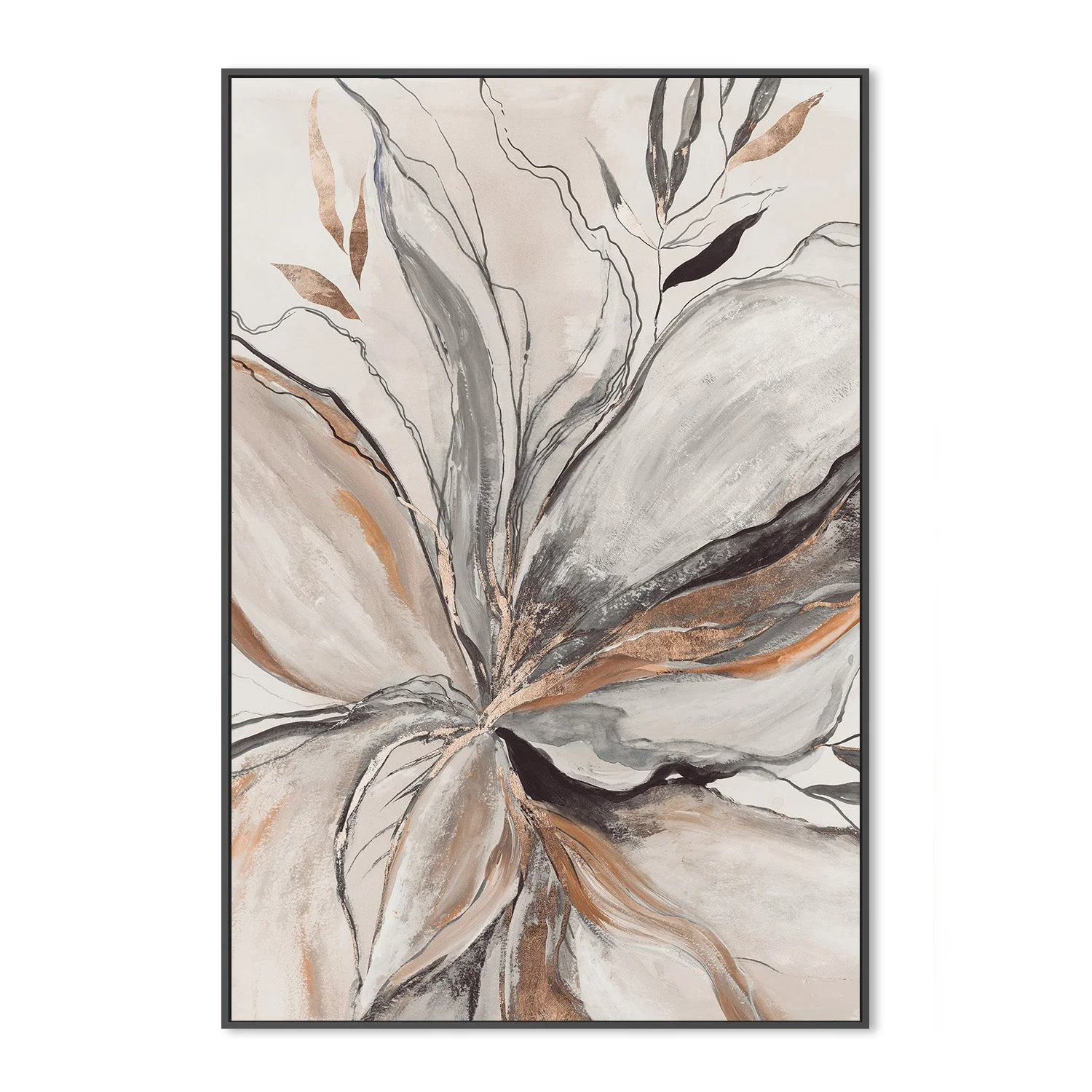 Gold Brown Charcole Flower, Style B - Image 3