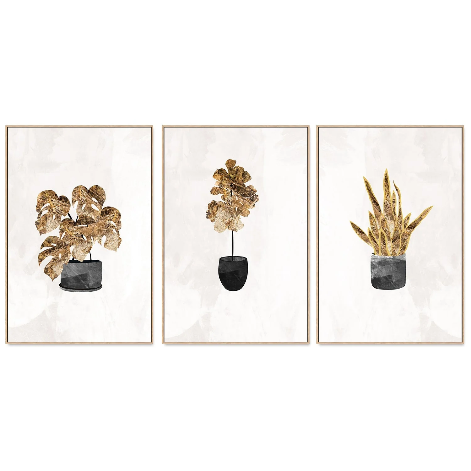 Gold Plants, Set Of 3 - Image 5