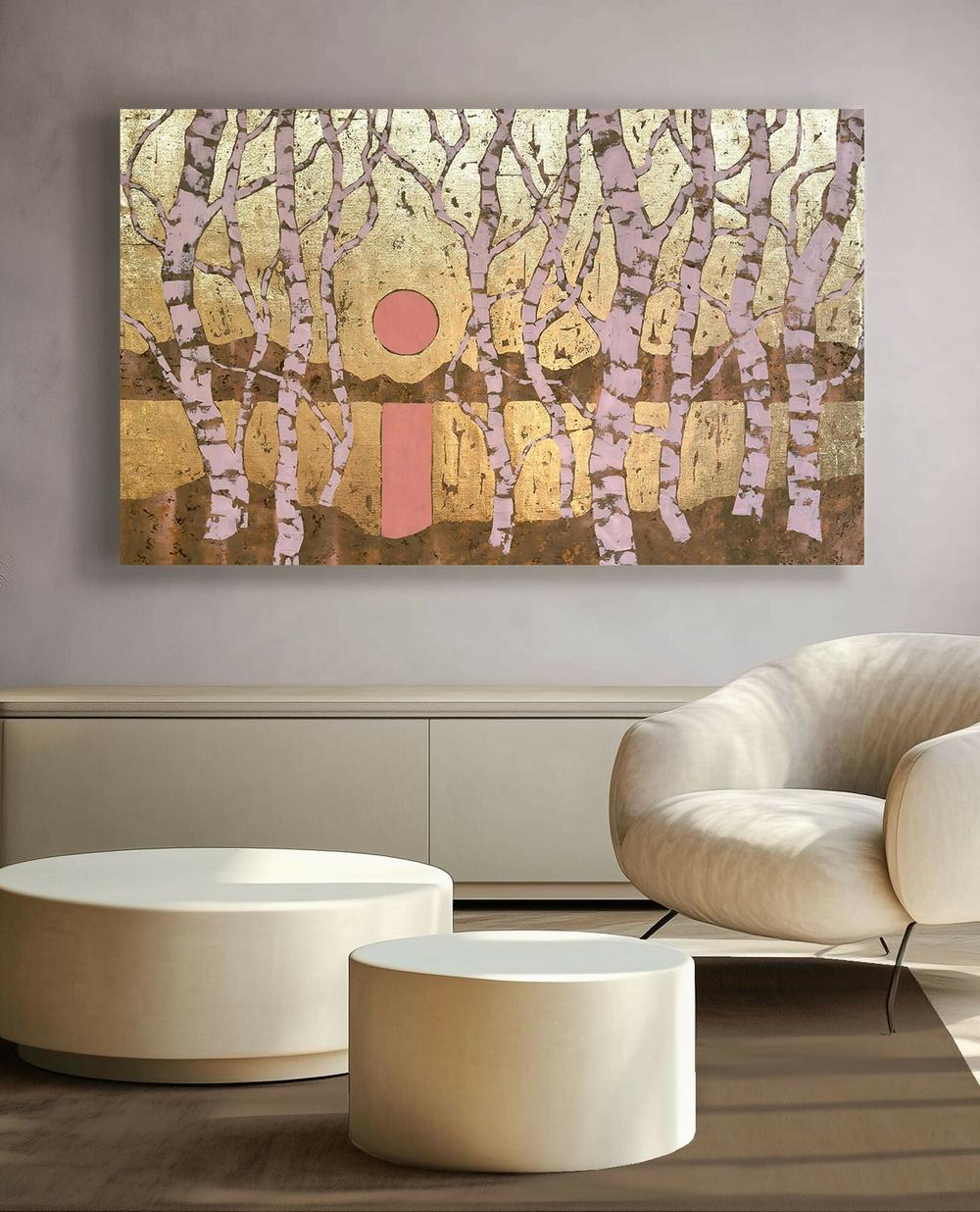 Golden Pink Sunset - Original Painting by Ekaterina Prisich - Image 6