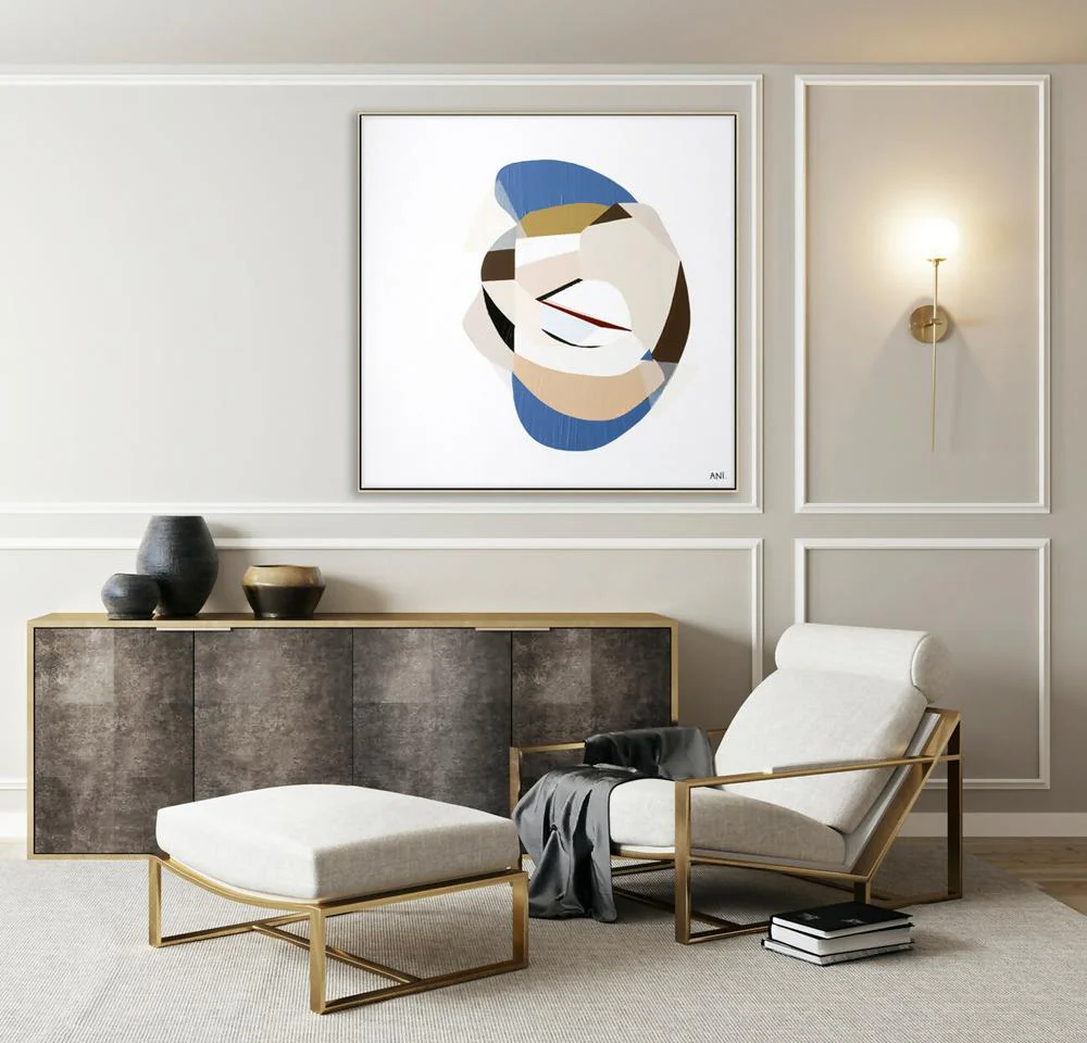 Golden Sapphire 1 Original Hand-Painted Canvas By Ani Ipradjian - Image 2