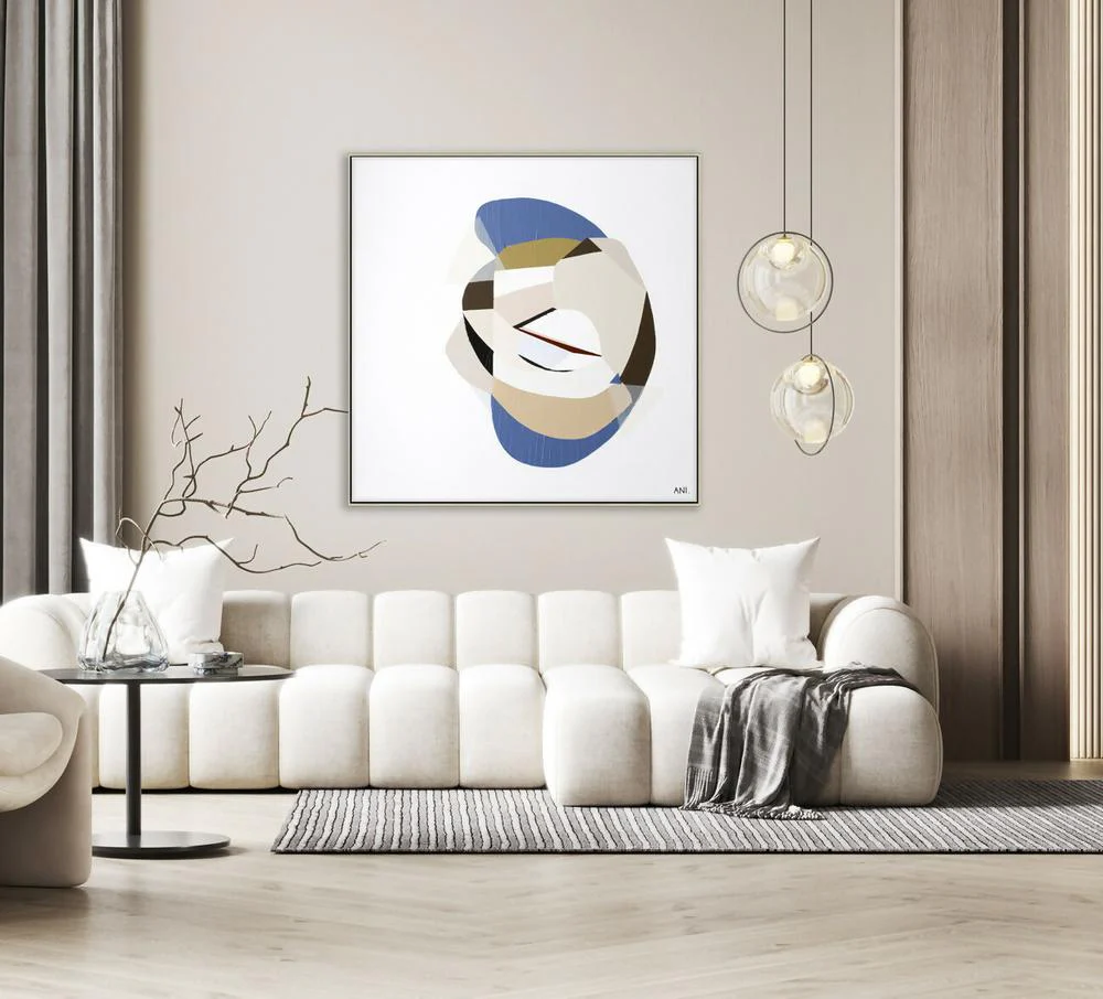 Golden Sapphire 1 Original Hand-Painted Canvas By Ani Ipradjian - Image 4