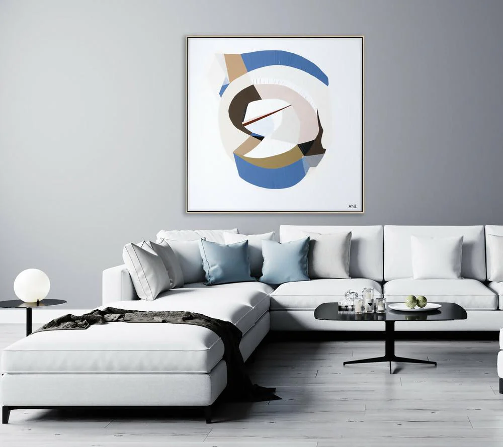 Golden Sapphire 2 Original Hand-Painted Canvas By Ani Ipradjian - Image 2