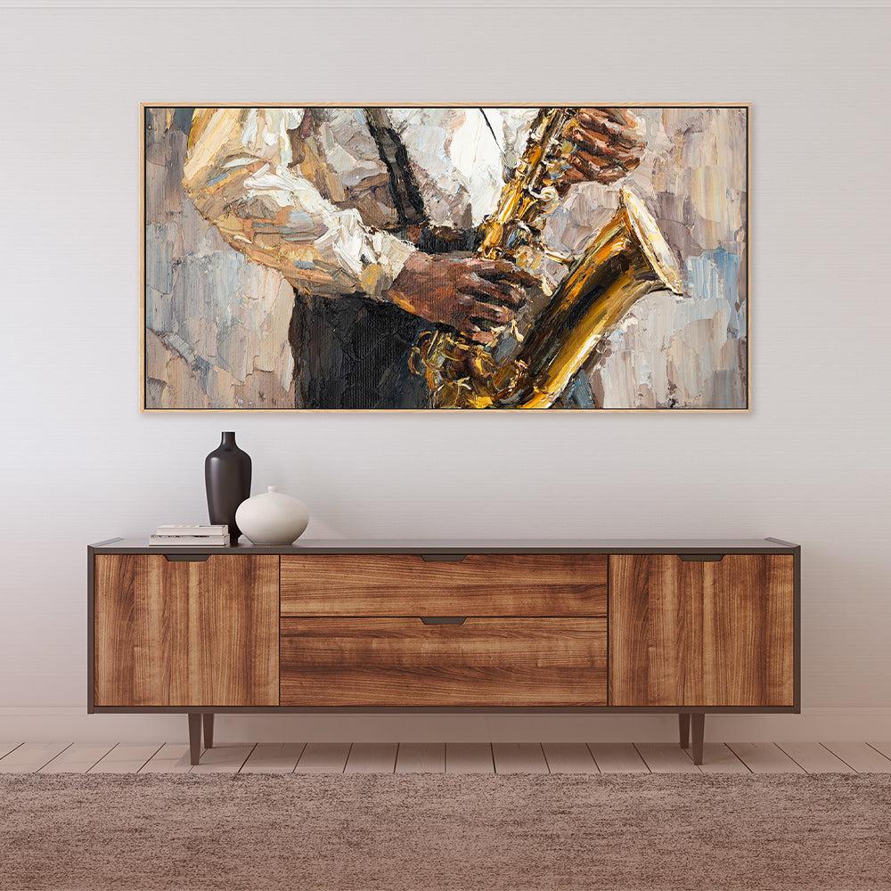 Golden Sax , Hand-painted Canvas - Image 2