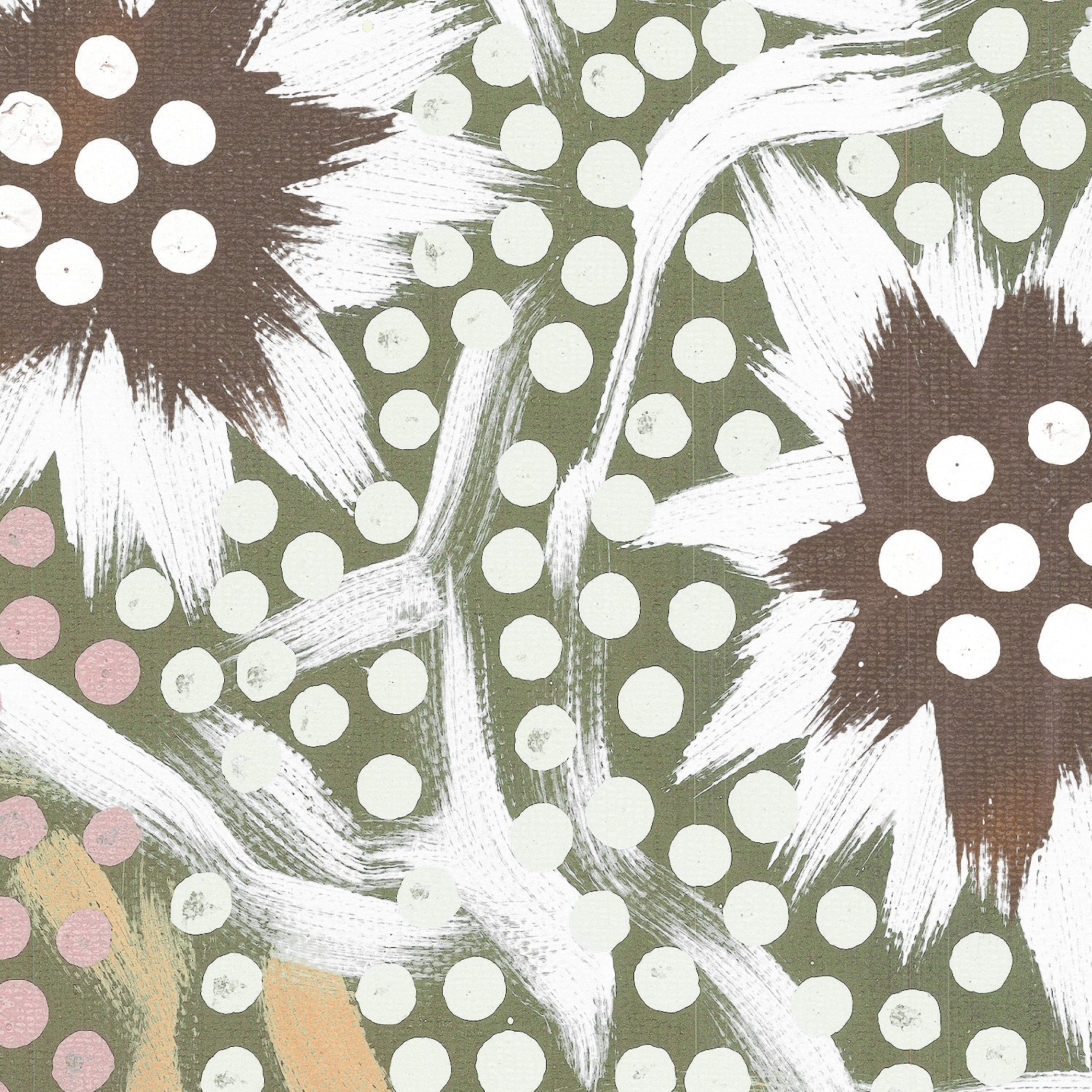 Grandmothers Country, Green and Peach Pastel Colour - Image 8