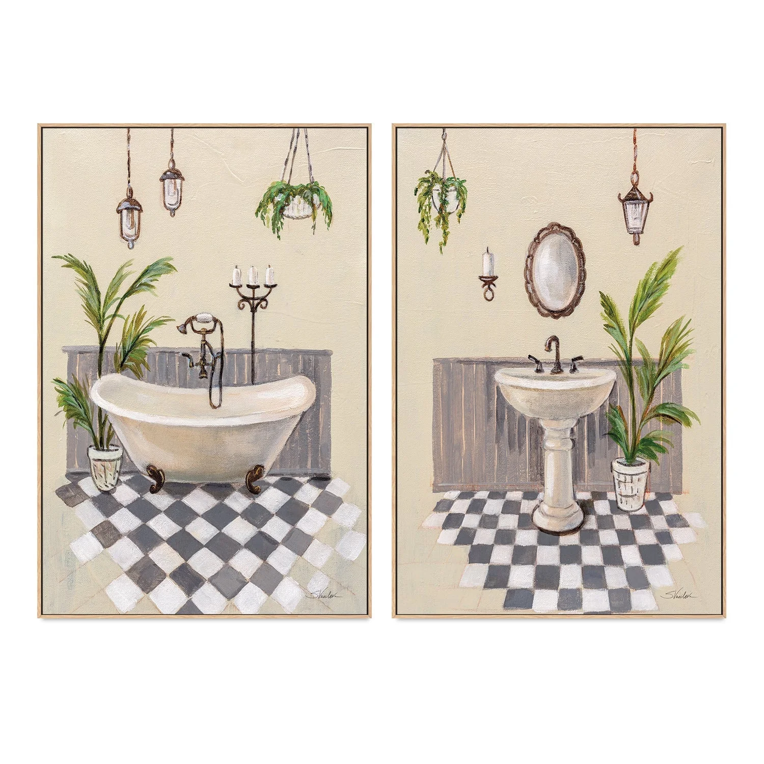 Gray Cottage Bathroom, Style A & B, Set of 2 - Image 4