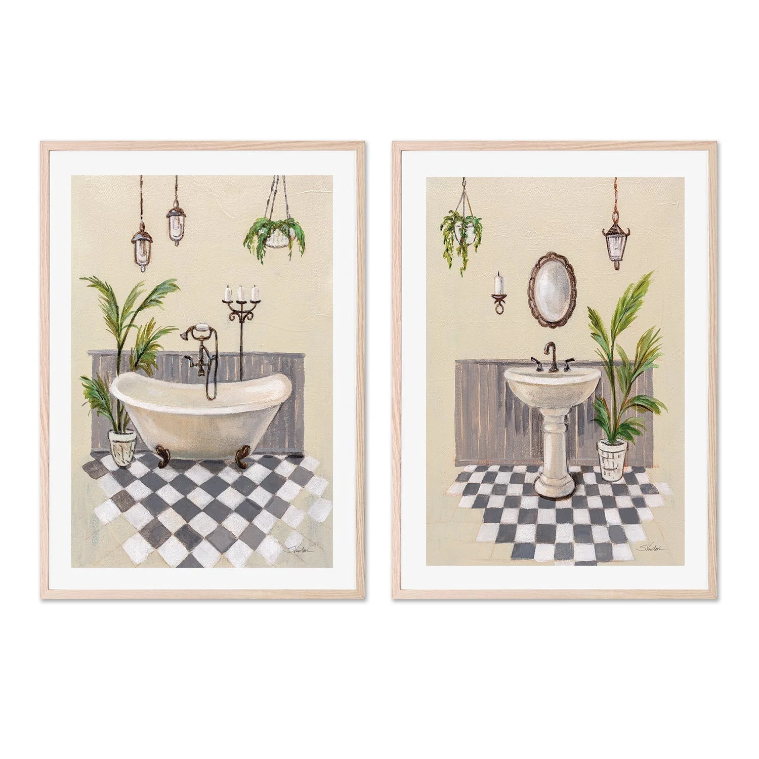 Gray Cottage Bathroom, Style A & B, Set of 2 - Image 6