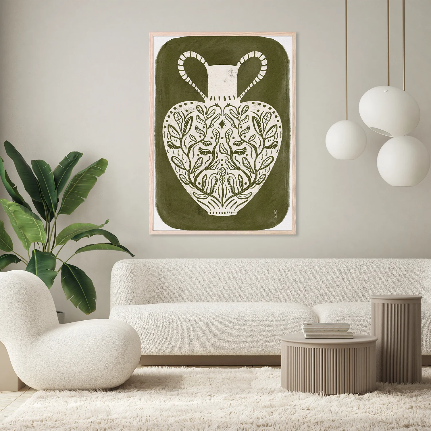 Greek Vase Olive Green Illustration - Image 8