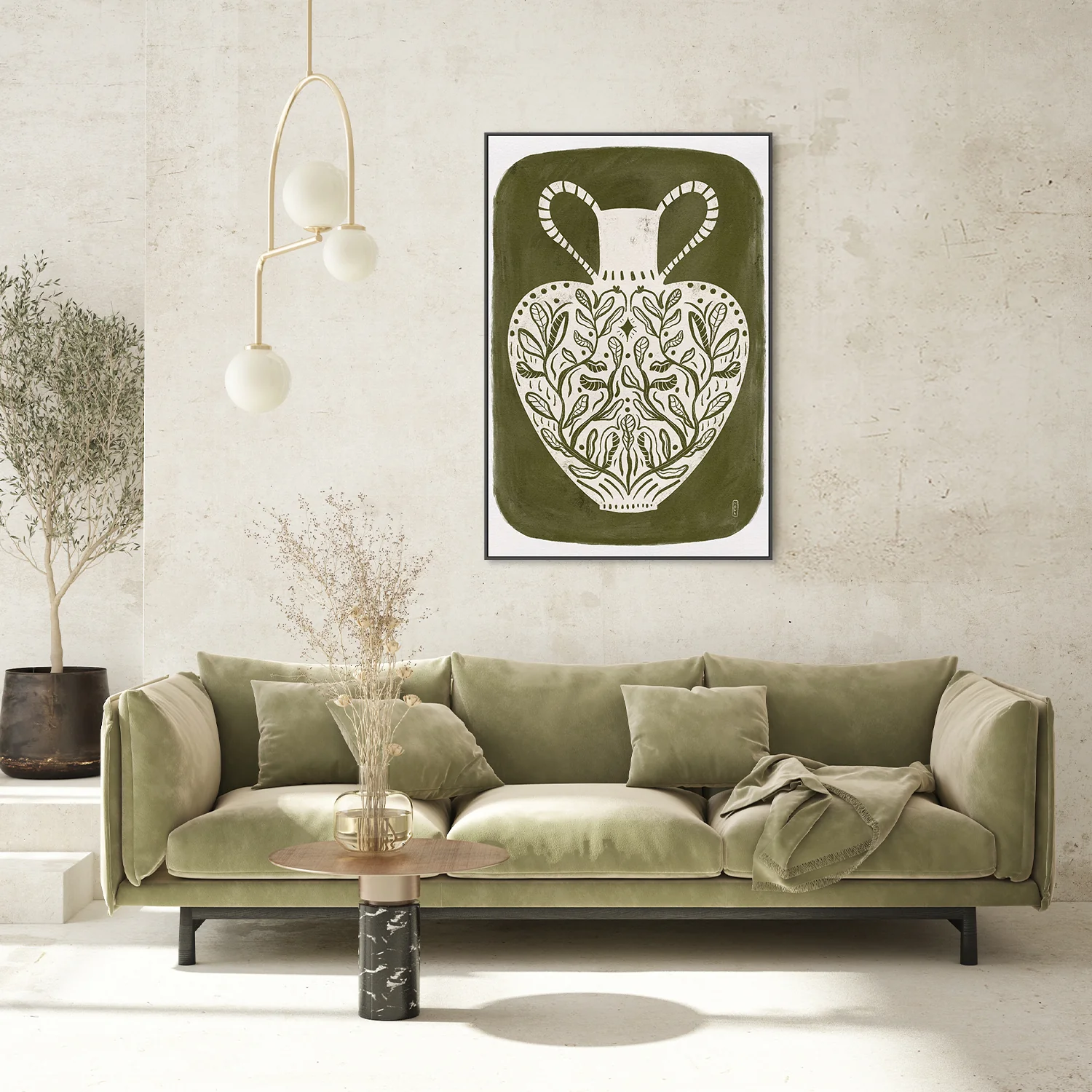 Greek Vase Olive Green Illustration - Image 9
