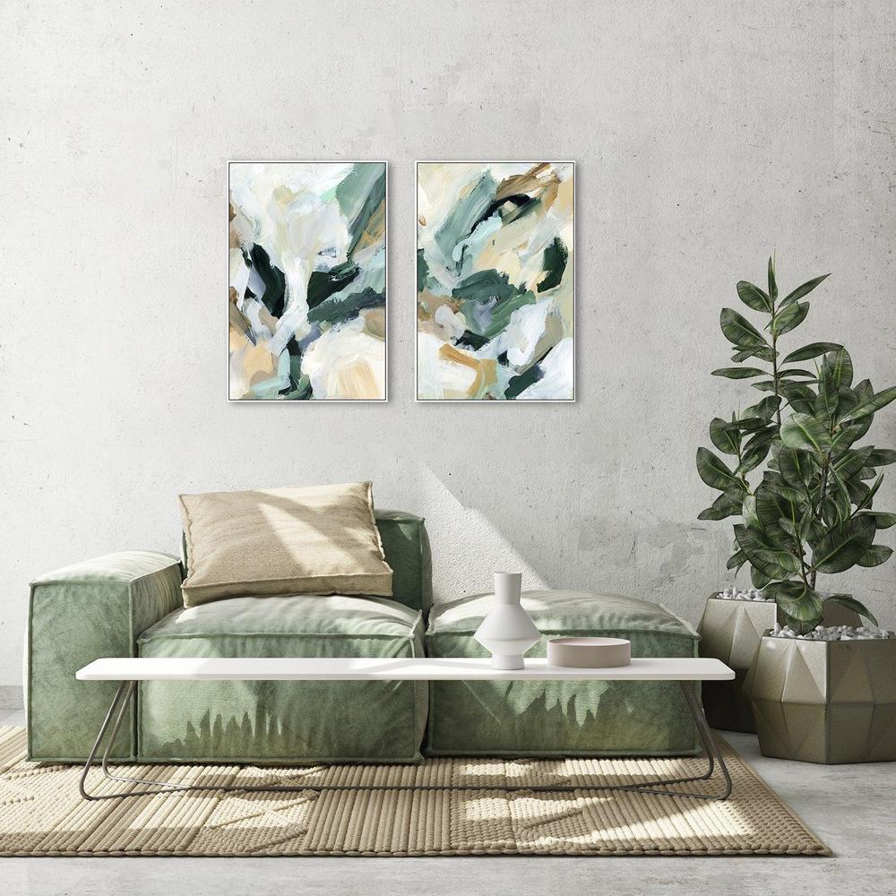 Green And Mustard Abstract, Set Of 2 - Image 4