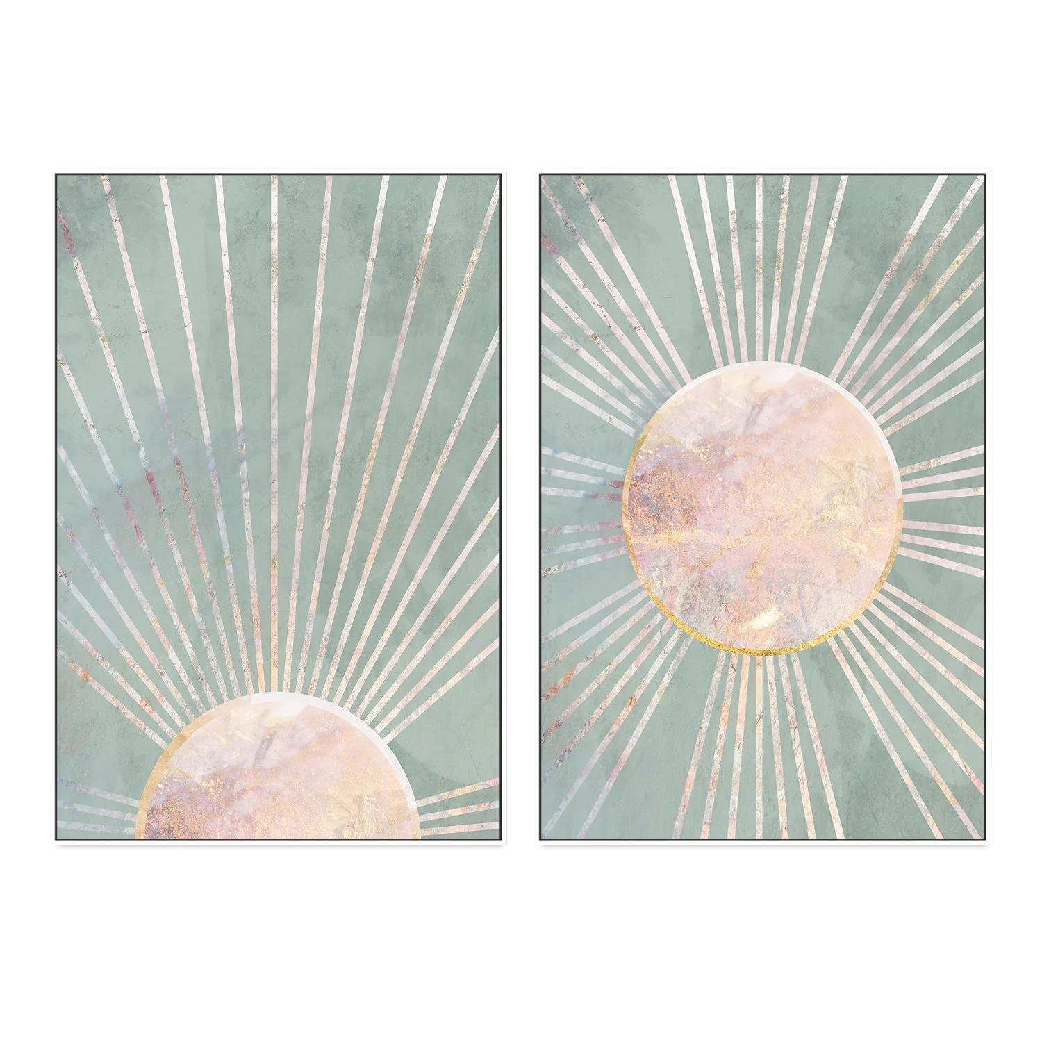 Green Boho Sun, Style A & B, Set Of 2 - Image 5