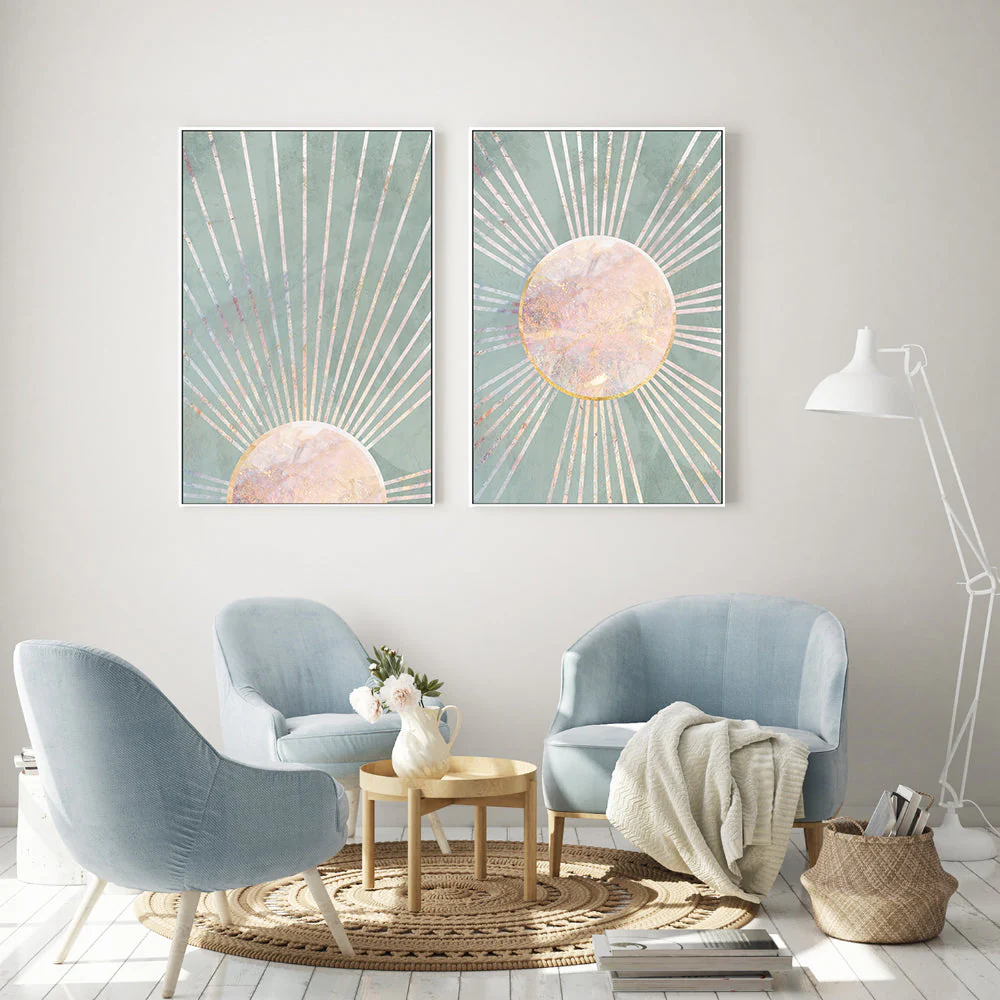 Green Boho Sun, Style A & B, Set Of 2 - Image 7