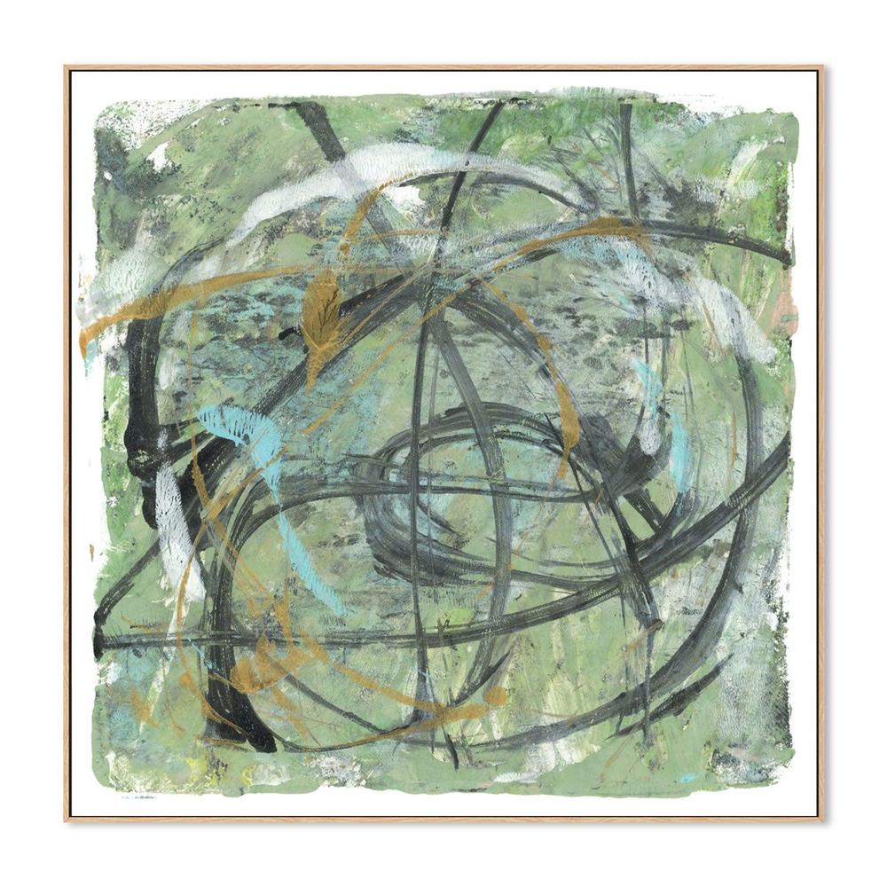 Green Swirl , Hand-painted Canvas - Image 4