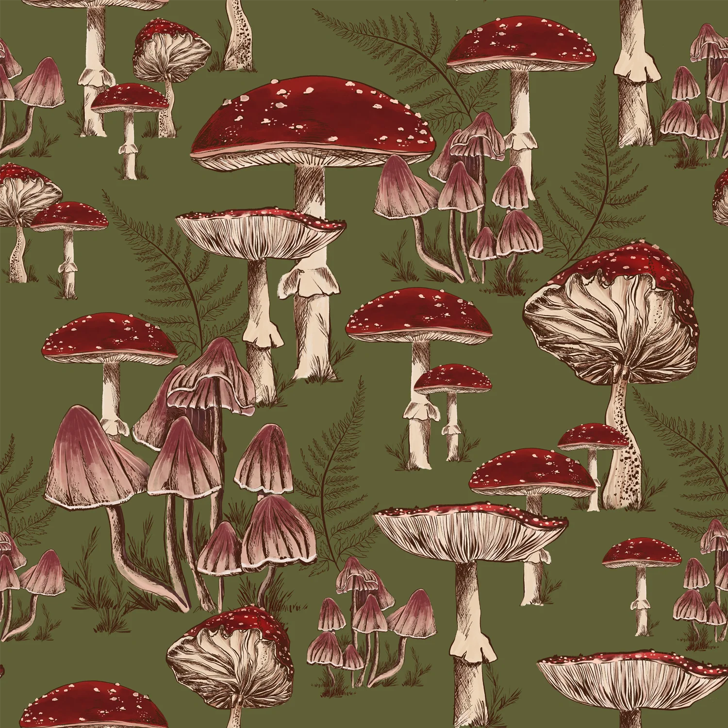 Green Toadstool, Wallpaper - Image 3