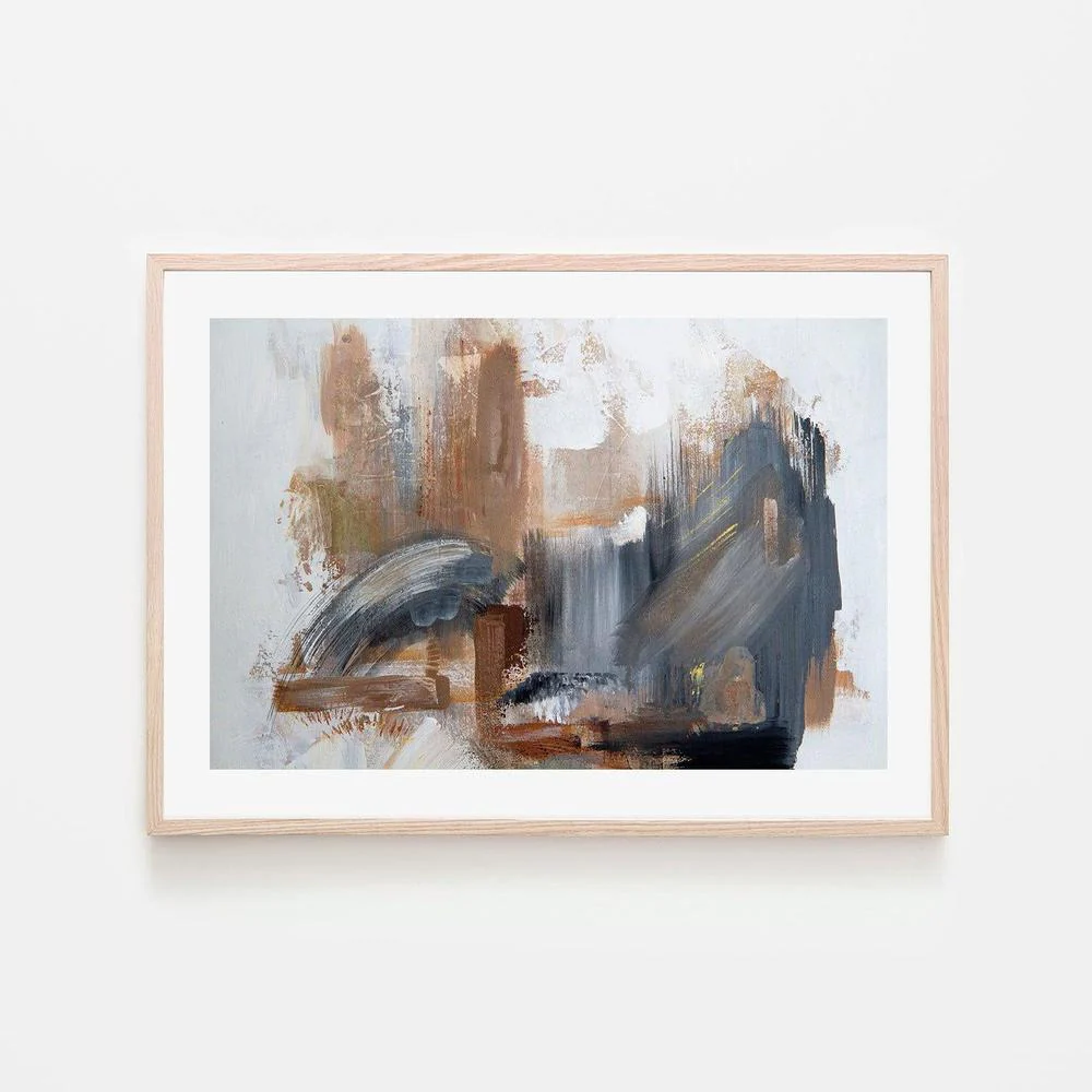 Grey and Brown Strokes  , Hand-painted Canvas - Image 6