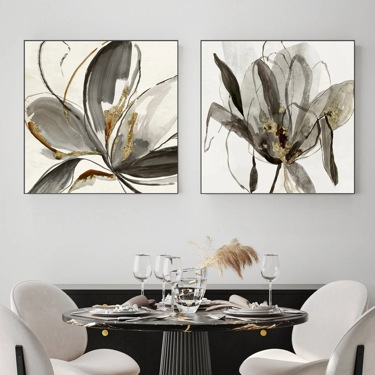 Grey Glory & Charcoal In Bloom, Set Of 2 - Image 2