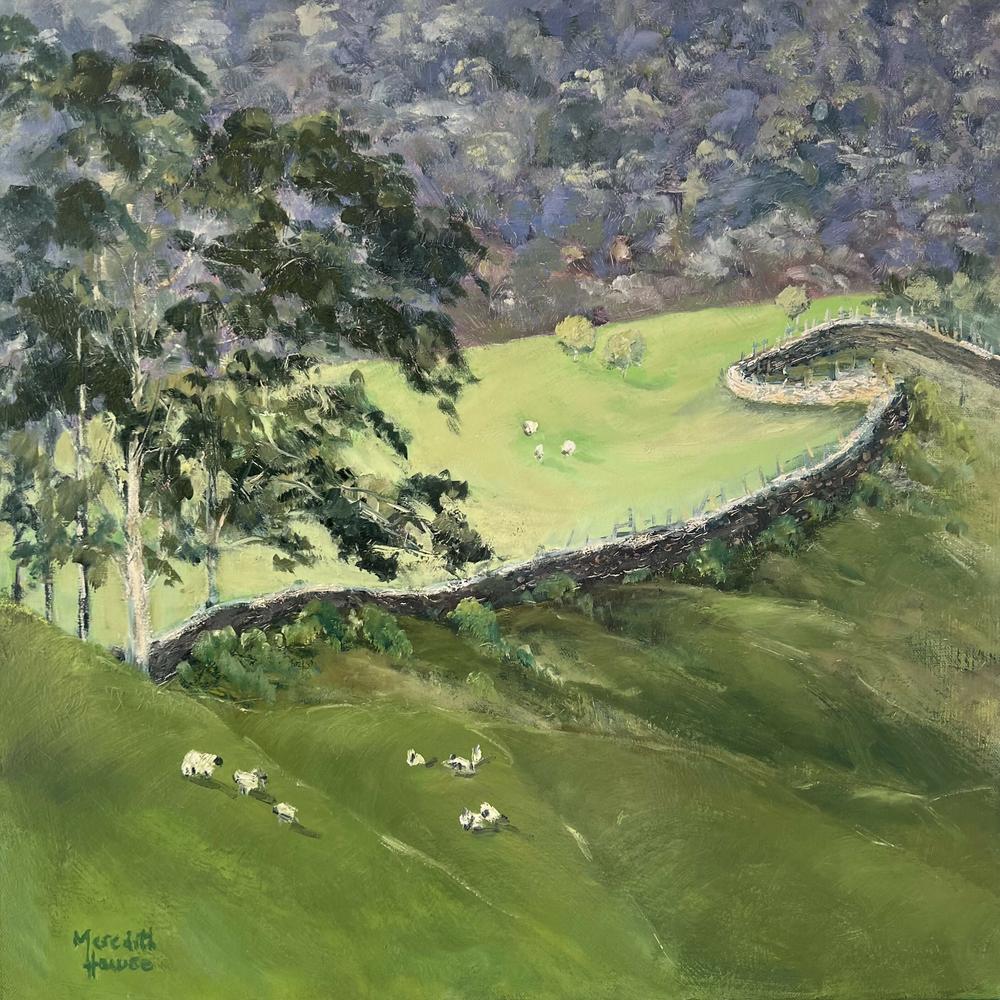 Sheep at Hartsop, Original Hand-Painted Canvas By Meredith Howse