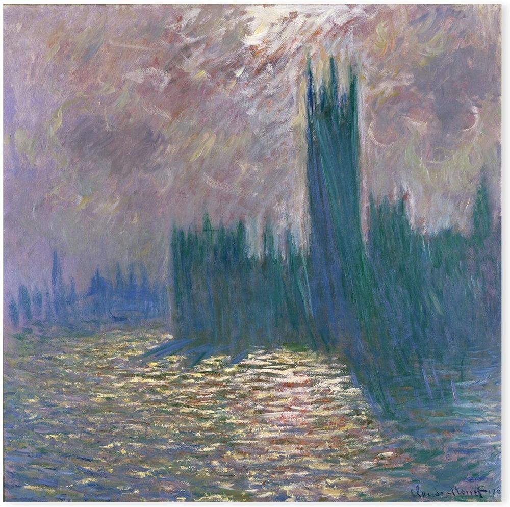 Houses of Parliament Reflection of the Thames 1900 , By Monet