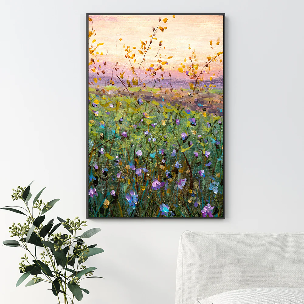 In A Field of Violet Flowers, Hand-Painted Canvas - Image 8