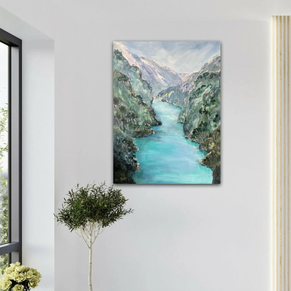 Kawarau River, Original Hand-Painted Canvas By Meredith Howse - Image 7