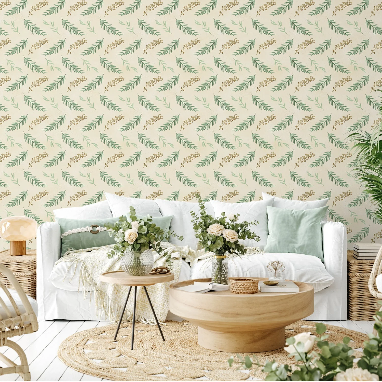 Leaf and Stem Pattern, Style B, Wallpaper - Image 2