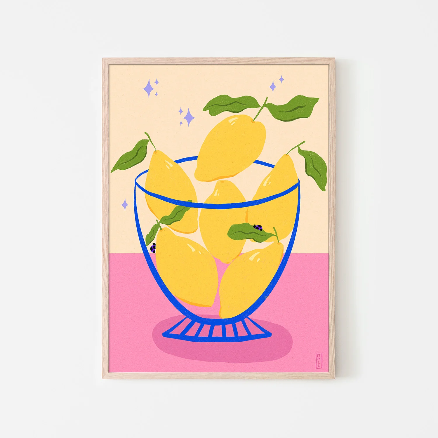 Lemons in a Bowl Retro Illustration - Image 6