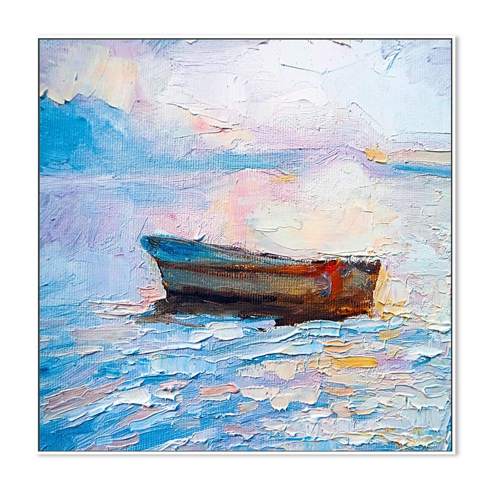 Lone Boat , Hand-painted Canvas - Image 6