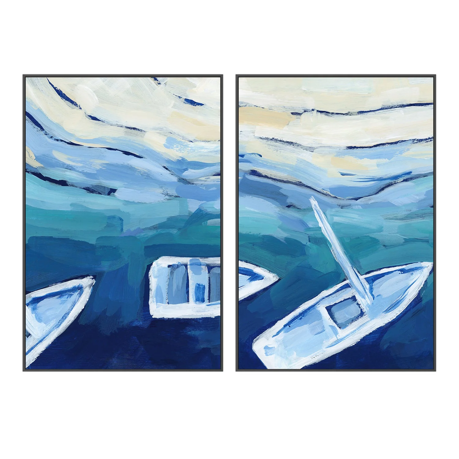 Mediterranean Sailboat , Style A & B , Set Of 2 - Image 3