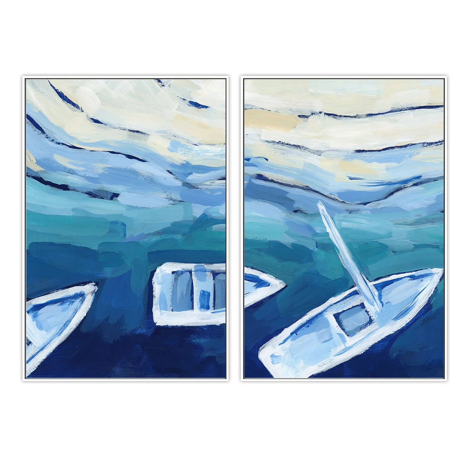 Mediterranean Sailboat , Style A & B , Set Of 2 - Image 5