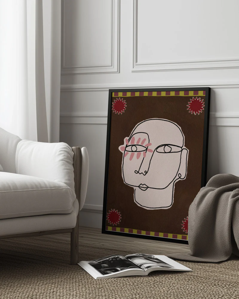 Minimalist Line Drawing Of A Face - Image 10
