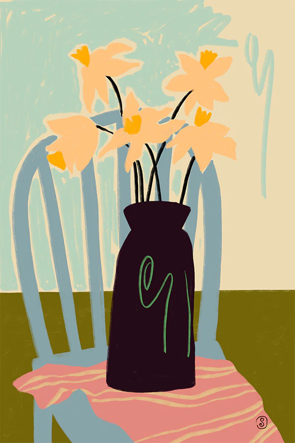 Minimalist Still Life With Flowers