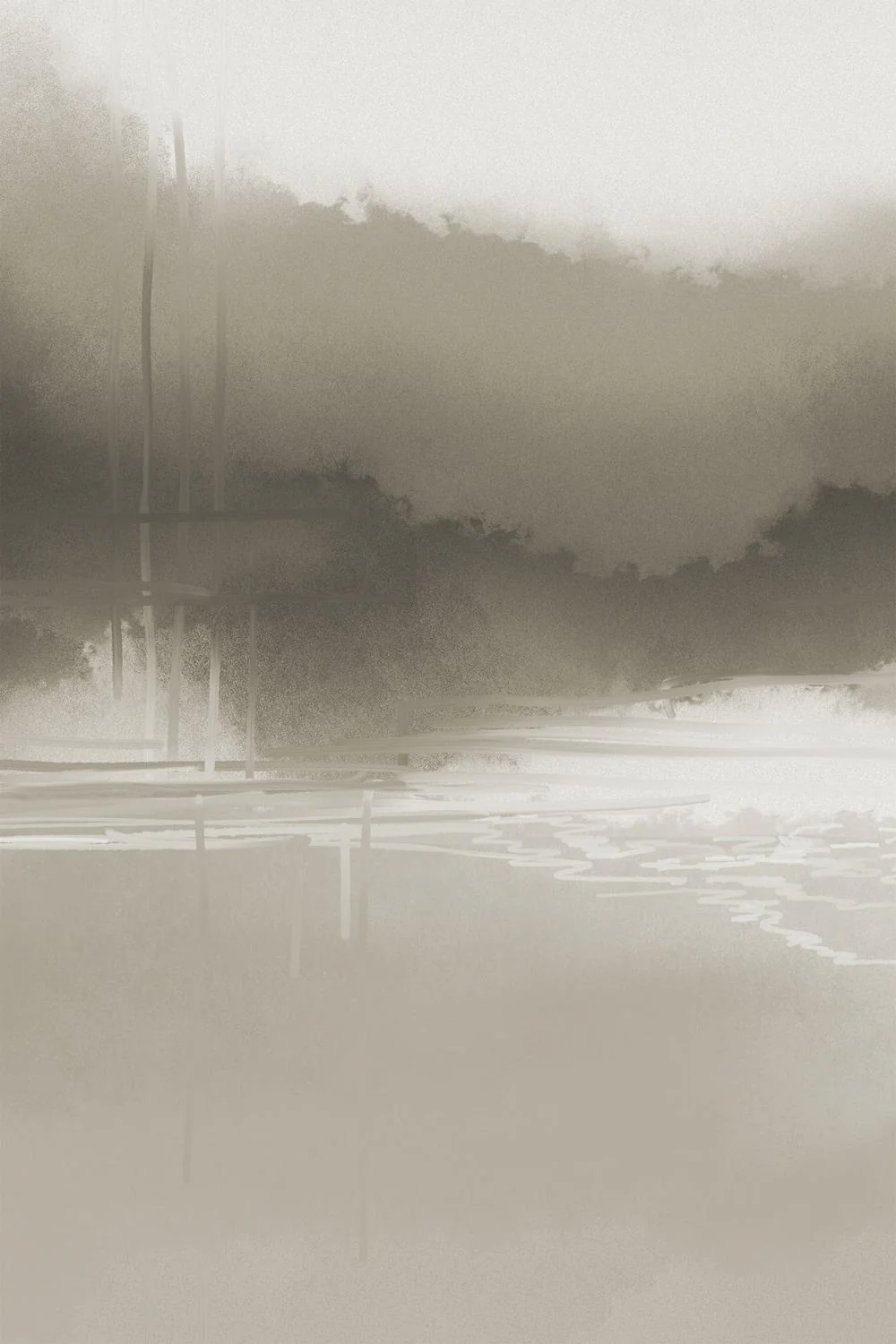 Misty Water Reflections
