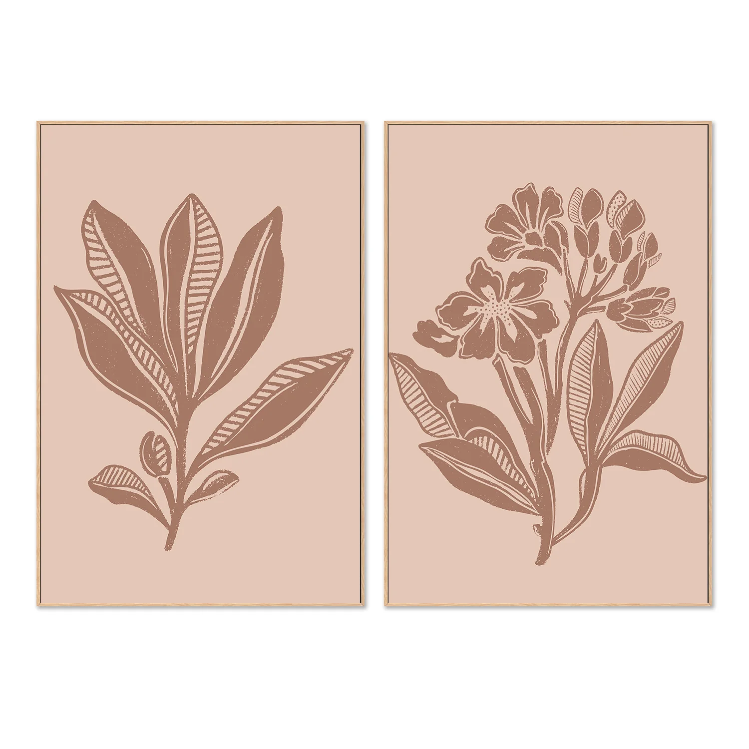 Mocha Foliage & Mocha Florals, Set Of 2 - Image 4